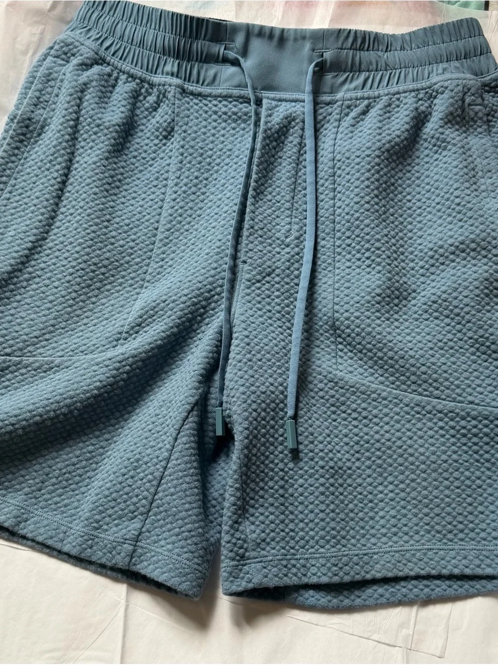 lululemon athletica Powder Blue Textured Drawstring Shorts